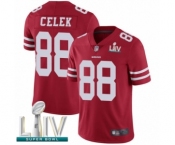 Men's San Francisco 49ers #88 Garrett Celek Red Team Color Vapor Untouchable Limited Player Super Bowl LIV Bound Football Jersey Men's San Francisco 49ers #88 Garrett Celek Red Team Color Vapor Untouchable Limited Player Super Bowl LIV Bound Football Jersey