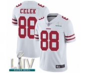 Men's San Francisco 49ers #88 Garrett Celek White Vapor Untouchable Limited Player Super Bowl LIV Bound Football Jersey Men's San Francisco 49ers #88 Garrett Celek White Vapor Untouchable Limited Player Super Bowl LIV Bound Football Jersey