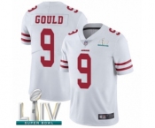 Men's San Francisco 49ers #9 Robbie Gould White Vapor Untouchable Limited Player Super Bowl LIV Bound Football Jersey Men's San Francisco 49ers #9 Robbie Gould White Vapor Untouchable Limited Player Super Bowl LIV Bound Football Jersey