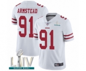 Men's San Francisco 49ers #91 Arik Armstead White Vapor Untouchable Limited Player Super Bowl LIV Bound Football Jersey Men's San Francisco 49ers #91 Arik Armstead White Vapor Untouchable Limited Player Super Bowl LIV Bound Football Jersey