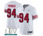 Men's San Francisco 49ers #94 Solomon Thomas Limited White Rush Vapor Untouchable Super Bowl LIV Bound Football Jersey Men's San Francisco 49ers #94 Solomon Thomas Limited White Rush Vapor Untouchable Super Bowl LIV Bound Football Jersey