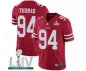 Men's San Francisco 49ers #94 Solomon Thomas Red Team Color Vapor Untouchable Limited Player Super Bowl LIV Bound Football Jersey Men's San Francisco 49ers #94 Solomon Thomas Red Team Color Vapor Untouchable Limited Player Super Bowl LIV Bound Football Jersey