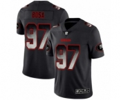 Men's San Francisco 49ers #97 Nick Bosa Black Smoke Fashion Limited Football Jersey