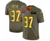 Men's San Francisco 49ers #97 Nick Bosa Limited Olive Gold 2019 Salute to Service Football Jersey