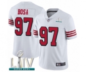 Men's San Francisco 49ers #97 Nick Bosa Limited White Rush Vapor Untouchable Super Bowl LIV Bound Football Jersey