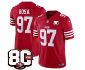Men's San Francisco 49ers #97 Nick Bosa Red 80th Anniversary Patch 2026 F.U.S.E. Vapor Untouchable Limited Football Stitched Jersey Men's San Francisco 49ers #97 Nick Bosa Red 80th Anniversary Patch 2026 F.U.S.E. Vapor Untouchable Limited Football Stitched Jersey
