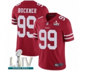 Men's San Francisco 49ers #99 DeForest Buckner Red Team Color Vapor Untouchable Limited Player Super Bowl LIV Bound Football Jersey