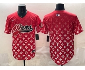 Men's San Francisco 49ers Blank Red Limited Stitched Baseball Jersey
