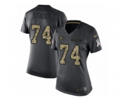 Women's Nike San Francisco 49ers #74 Joe Staley Limited Black 2016 Salute to Service NFL Jersey