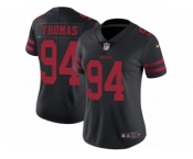 Women's Nike San Francisco 49ers #94 Solomon Thomas Vapor Untouchable Limited Black NFL Jersey