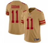 Women's San Francisco 49ers #11 Marquise Goodwin Limited Gold Inverted Legend Football Jersey Women's San Francisco 49ers #11 Marquise Goodwin Limited Gold Inverted Legend Football Jersey