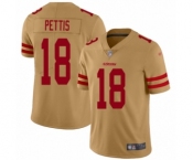 Women's San Francisco 49ers #18 Dante Pettis Limited Gold Inverted Legend Football Jersey Women's San Francisco 49ers #18 Dante Pettis Limited Gold Inverted Legend Football Jersey