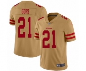 Women's San Francisco 49ers #21 Frank Gore Limited Gold Inverted Legend Football Jersey Women's San Francisco 49ers #21 Frank Gore Limited Gold Inverted Legend Football Jersey