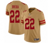 Women's San Francisco 49ers #22 Matt Breida Limited Gold Inverted Legend Football Jersey Women's San Francisco 49ers #22 Matt Breida Limited Gold Inverted Legend Football Jersey