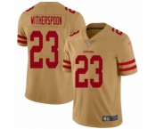 Women's San Francisco 49ers #23 Ahkello Witherspoon Limited Gold Inverted Legend Football Jersey Women's San Francisco 49ers #23 Ahkello Witherspoon Limited Gold Inverted Legend Football Jersey