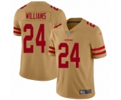 Women's San Francisco 49ers #24 K'Waun Williams Limited Gold Inverted Legend Football Jersey Women's San Francisco 49ers #24 K'Waun Williams Limited Gold Inverted Legend Football Jersey