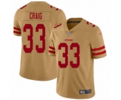 Women's San Francisco 49ers #33 Roger Craig Limited Gold Inverted Legend Football Jersey Women's San Francisco 49ers #33 Roger Craig Limited Gold Inverted Legend Football Jersey