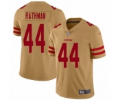 Women's San Francisco 49ers #44 Tom Rathman Limited Gold Inverted Legend Football Jersey Women's San Francisco 49ers #44 Tom Rathman Limited Gold Inverted Legend Football Jersey