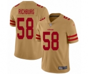 Women's San Francisco 49ers #58 Weston Richburg Limited Gold Inverted Legend Football Jersey Women's San Francisco 49ers #58 Weston Richburg Limited Gold Inverted Legend Football Jersey