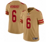 Women's San Francisco 49ers #6 Mitch Wishnowsky Limited Gold Inverted Legend Football Jersey Women's San Francisco 49ers #6 Mitch Wishnowsky Limited Gold Inverted Legend Football Jersey