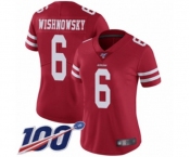 Women's San Francisco 49ers #6 Mitch Wishnowsky Red Team Color Vapor Untouchable Limited Player 100th Season Football Jersey Women's San Francisco 49ers #6 Mitch Wishnowsky Red Team Color Vapor Untouchable Limited Player 100th Season Football Jersey