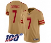 Women's San Francisco 49ers #7 Colin Kaepernick Limited Gold Inverted Legend 100th Season Football Jersey Women's San Francisco 49ers #7 Colin Kaepernick Limited Gold Inverted Legend 100th Season Football Jersey