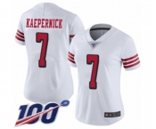 Women's San Francisco 49ers #7 Colin Kaepernick Limited White Rush Vapor Untouchable 100th Season Football Jersey Women's San Francisco 49ers #7 Colin Kaepernick Limited White Rush Vapor Untouchable 100th Season Football Jersey