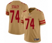 Women's San Francisco 49ers #74 Joe Staley Limited Gold Inverted Legend Football Jersey Women's San Francisco 49ers #74 Joe Staley Limited Gold Inverted Legend Football Jersey