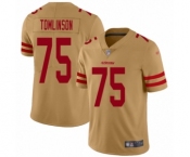 Women's San Francisco 49ers #75 Laken Tomlinson Limited Gold Inverted Legend Football Jersey Women's San Francisco 49ers #75 Laken Tomlinson Limited Gold Inverted Legend Football Jersey