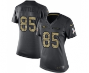 Women's San Francisco 49ers #85 George Kittle Limited Black 2016 Salute to Service Football Jersey