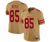 Women's San Francisco 49ers #85 George Kittle Limited Gold Inverted Legend Football Jersey Women's San Francisco 49ers #85 George Kittle Limited Gold Inverted Legend Football Jersey