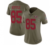 Women's San Francisco 49ers #85 George Kittle Limited Olive 2017 Salute to Service Football Jersey