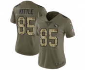 Women's San Francisco 49ers #85 George Kittle Limited Olive Camo 2017 Salute to Service Football Jersey Women's San Francisco 49ers #85 George Kittle Limited Olive Camo 2017 Salute to Service Football Jersey