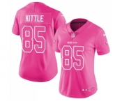 Women's San Francisco 49ers #85 George Kittle Limited Pink Rush Fashion Football Jersey Women's San Francisco 49ers #85 George Kittle Limited Pink Rush Fashion Football Jersey