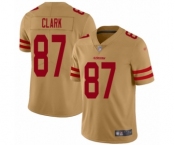 Women's San Francisco 49ers #87 Dwight Clark Limited Gold Inverted Legend Football Jersey Women's San Francisco 49ers #87 Dwight Clark Limited Gold Inverted Legend Football Jersey