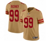 Women's San Francisco 49ers #99 DeForest Buckner Limited Gold Inverted Legend Football Jersey Women's San Francisco 49ers #99 DeForest Buckner Limited Gold Inverted Legend Football Jersey
