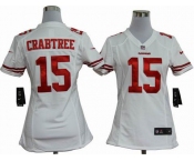 nike women nfl jerseys san francisco 49ers #15 crabtree white[nike]