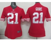 nike women nfl jerseys san francisco 49ers #21 gore red[nike]