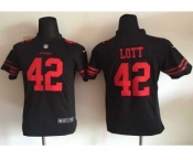 Nike Youth New 49ers #42 Ronnie Lott Black Alternate Stitched jerseys