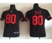 Nike Youth New 49ers #80 Jerry Rice Black Alternate Stitched jerseys