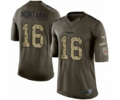 Youth Nike San Francisco 49ers #16 Joe Montana Limited Green Salute to Service NFL Jersey