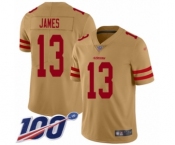 Youth San Francisco 49ers #13 Richie James Limited Gold Inverted Legend 100th Season Football Jersey