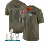 Youth San Francisco 49ers #14 Y.A. Tittle Limited Olive 2019 Salute to Service Super Bowl LIV Bound Football Jersey