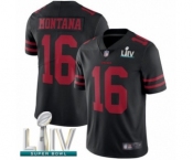 Youth San Francisco 49ers #16 Joe Montana Black Vapor Untouchable Limited Player Super Bowl LIV Bound Football Jersey