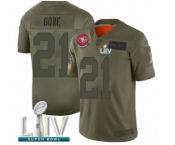 Youth San Francisco 49ers #21 Frank Gore Limited Olive 2019 Salute to Service Super Bowl LIV Bound Football Jersey