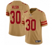 Youth San Francisco 49ers #30 Jeff Wilson Limited Gold Inverted Legend Football Jersey