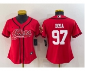 Youth San Francisco 49ers #97 Nick Bosa Red With Patch Cool Base Stitched Baseball Jersey