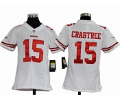nike youth nfl jerseys san francisco 49ers #15 crabtree white[nike]