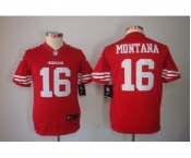 nike youth nfl jerseys san francisco 49ers #16 montana red[nike]
