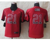 nike youth nfl jerseys san francisco 49ers #21 frank gore red[Elite drift fashion]